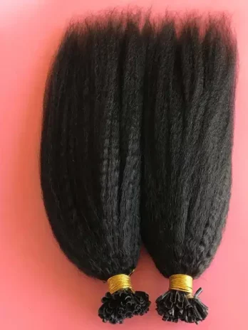 Kinky Straight U Nail Tip In Hair Extensions