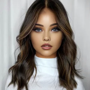 Highlight Brown Wave Lace Front Wigs