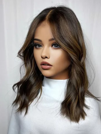 Highlight Brown Wave Lace Front Wigs