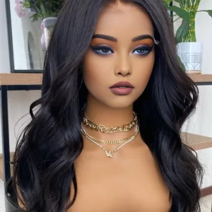 Natural Black Wave Lace Front Wigs